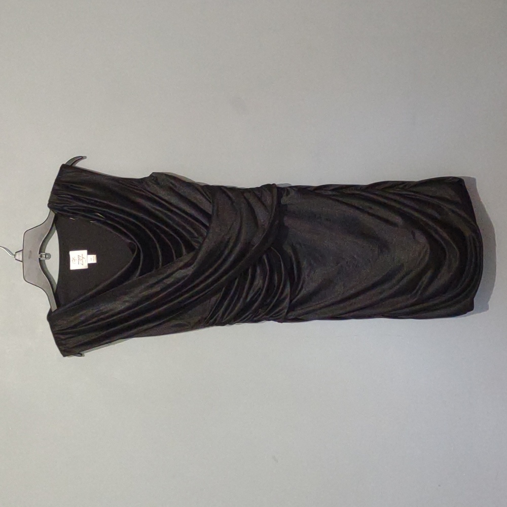 🪻4/$8🪻Suzi Chin Formal Cocktail Party Dress Satiny Black Size 6 Petite